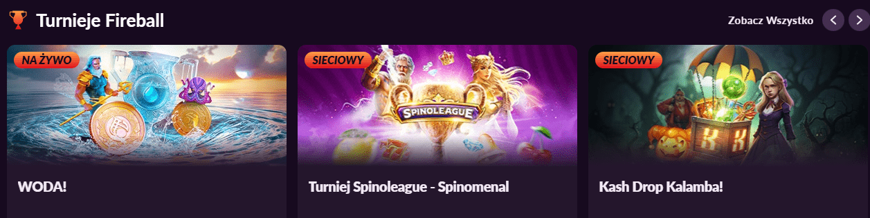 Turnieje Fireball casino